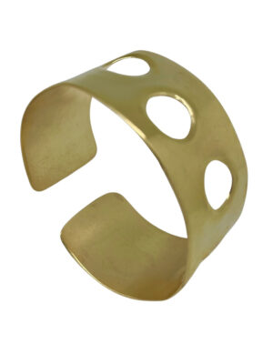 Brazalete pulsera ancha latón Hole dorado chapado Gloria Mago design