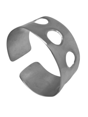 Brazalete pulsera ancha latón Hole plata chapado 10µ