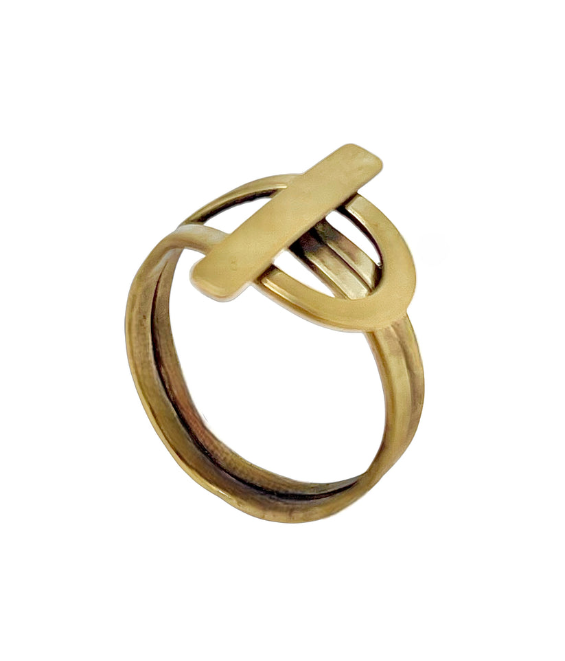 Anillo Cierre en latón chapado dorado_ - Imagen 4