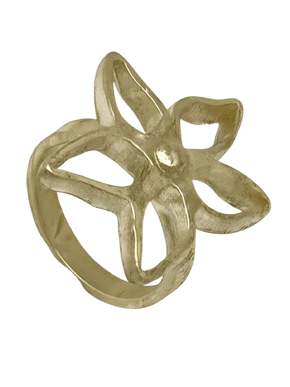 Anillo Irregular Blom dorado chapado latón