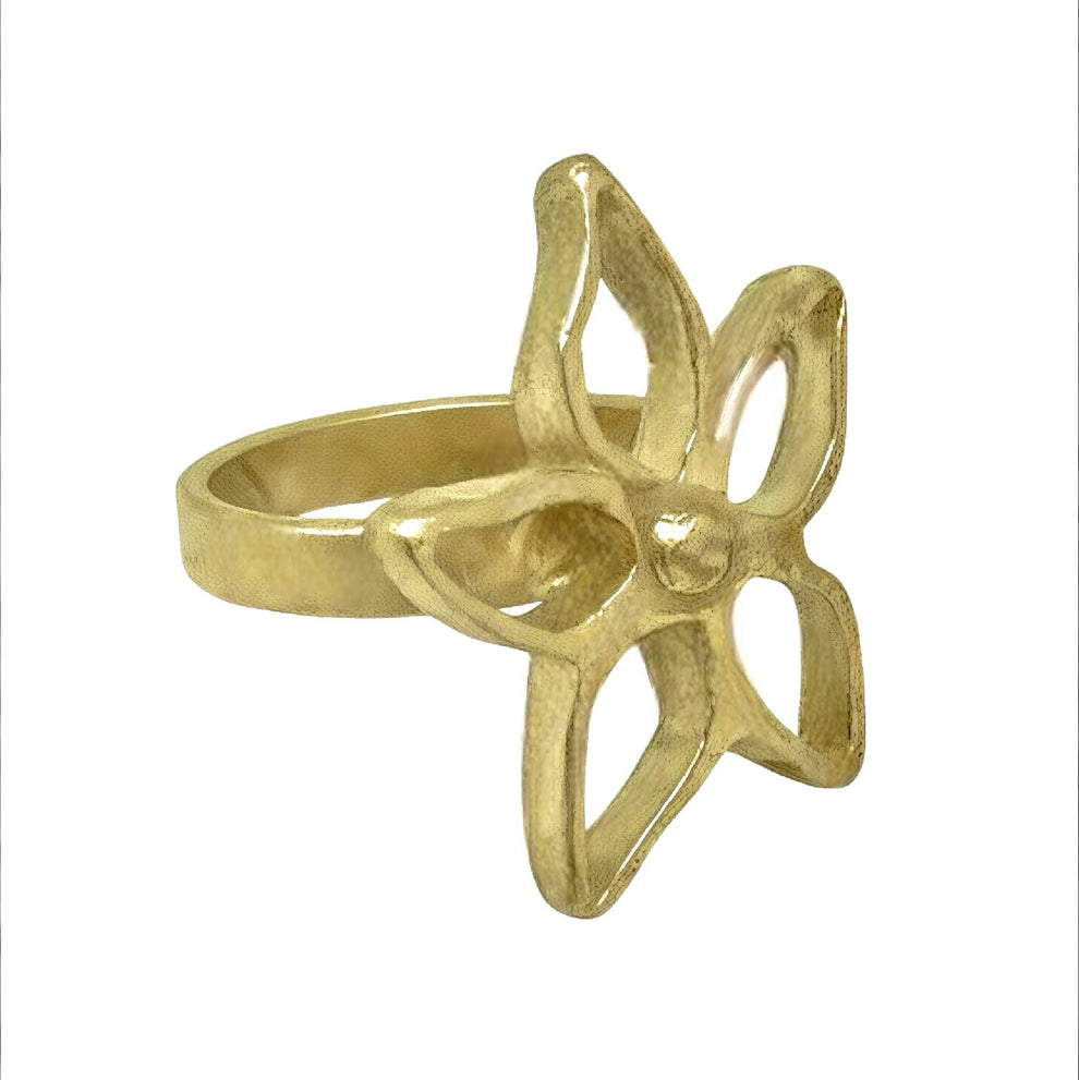 Anillo Irregular Blom dorado chapado latón - Imagen 4