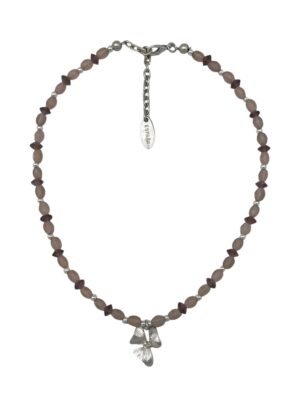 Collar tupido Romantic cristal flor plata 10µ y rosas