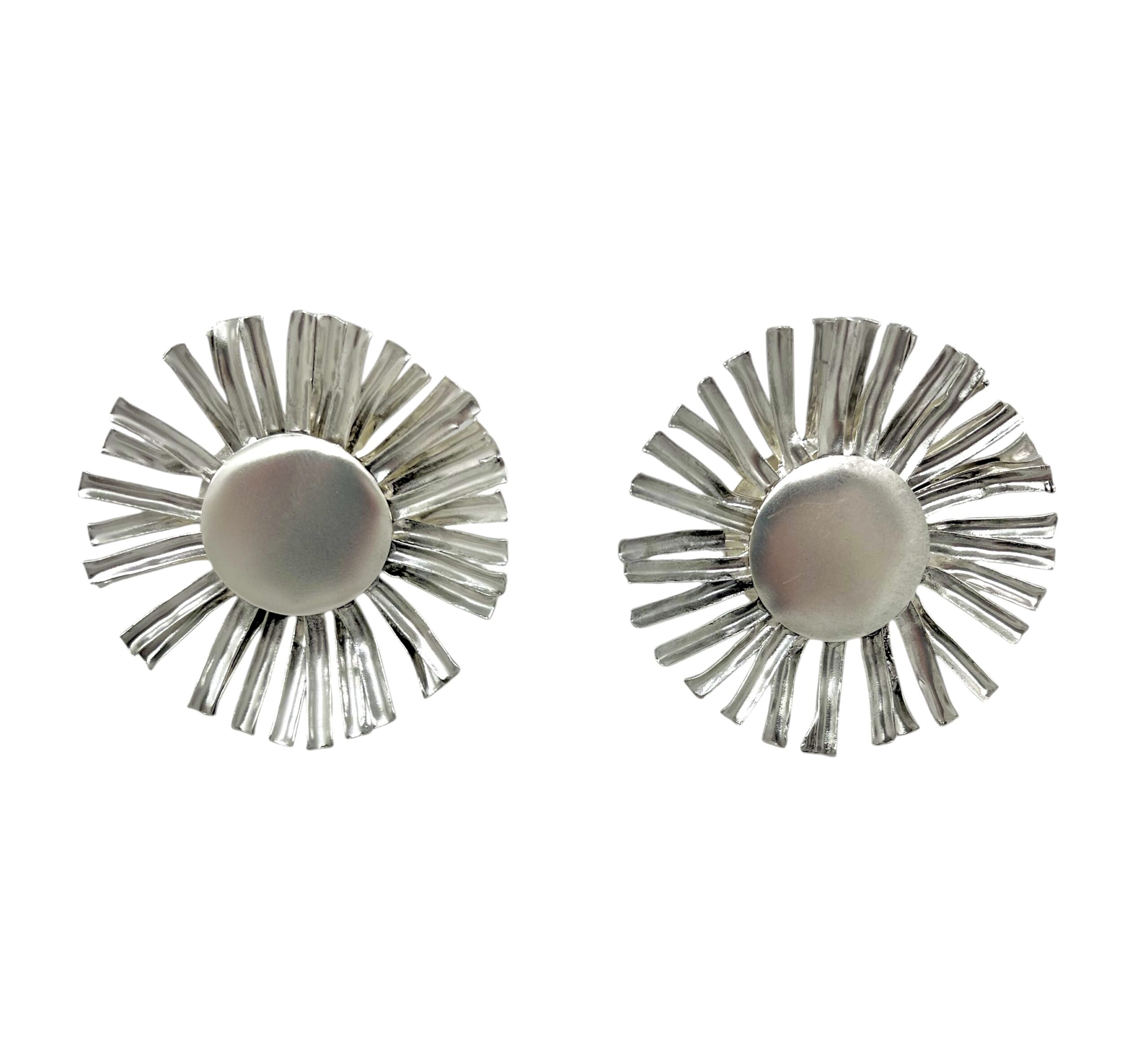 Pendientes Girasól plata 10µ latón - Imagen 3