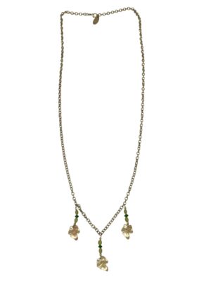 Collar largo Romantic dorado y verdes