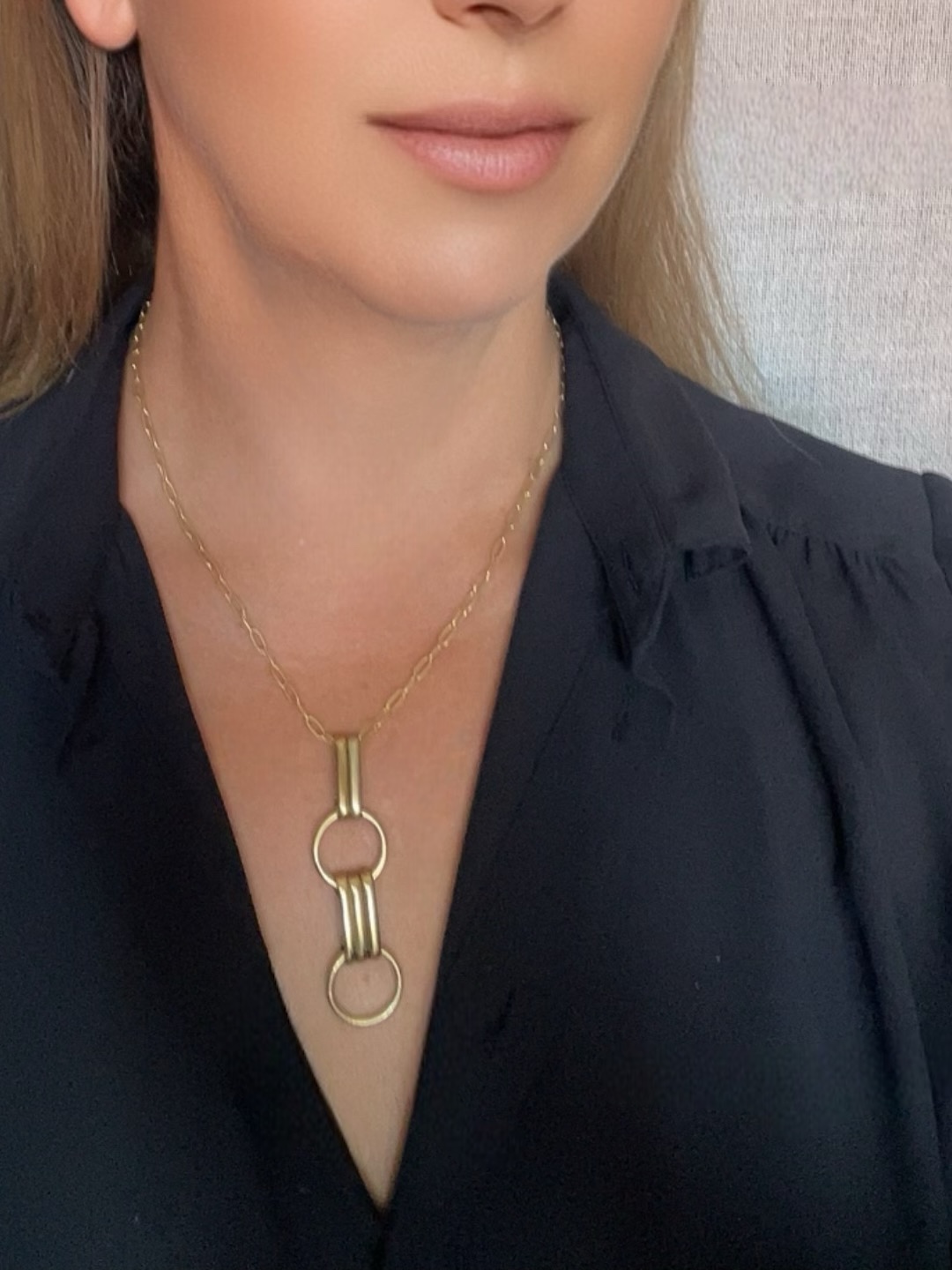 Collar 2For2 colgante con cadena en dorado_laton - Imagen 4