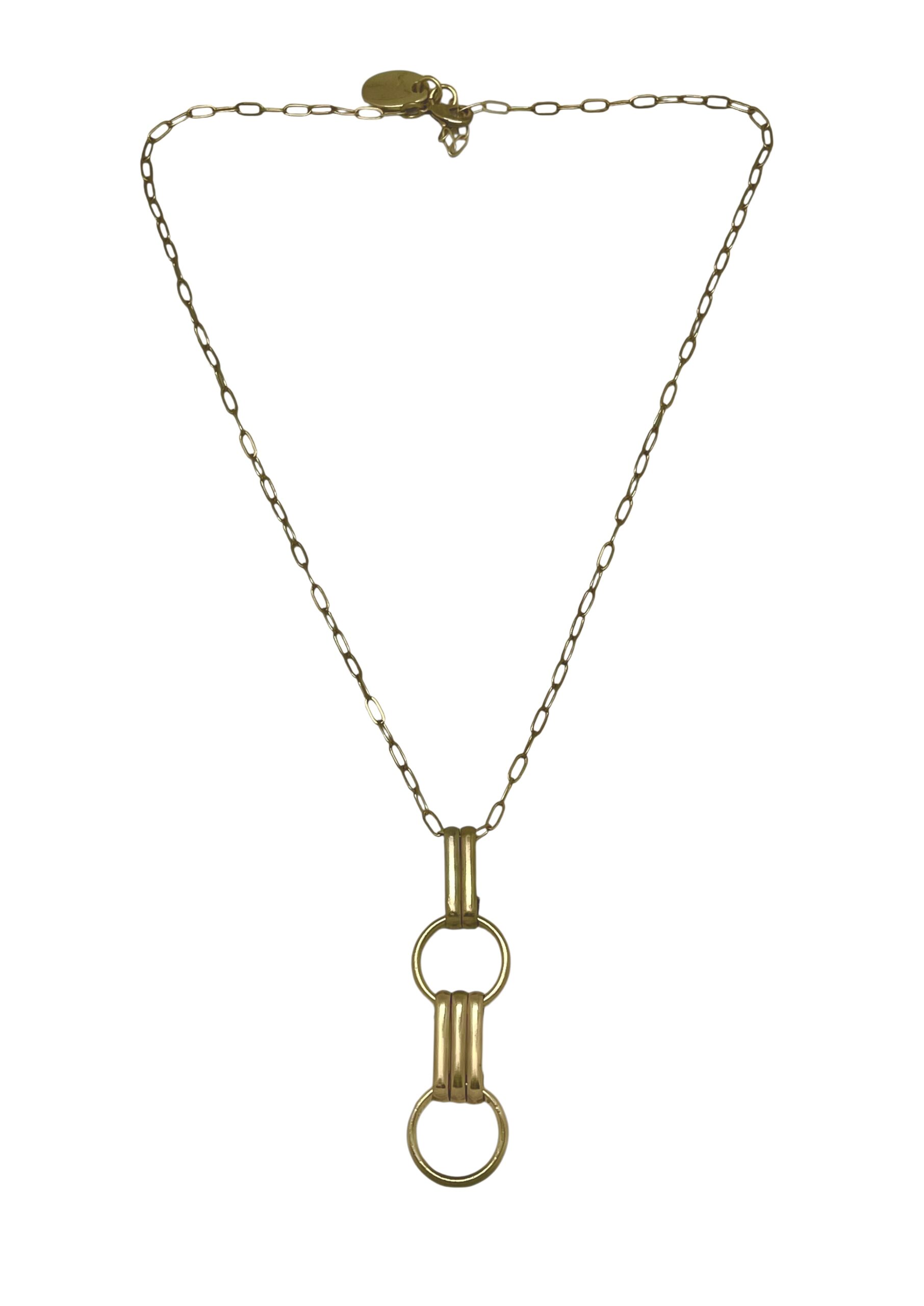 Collar 2For2 colgante con cadena en dorado_laton