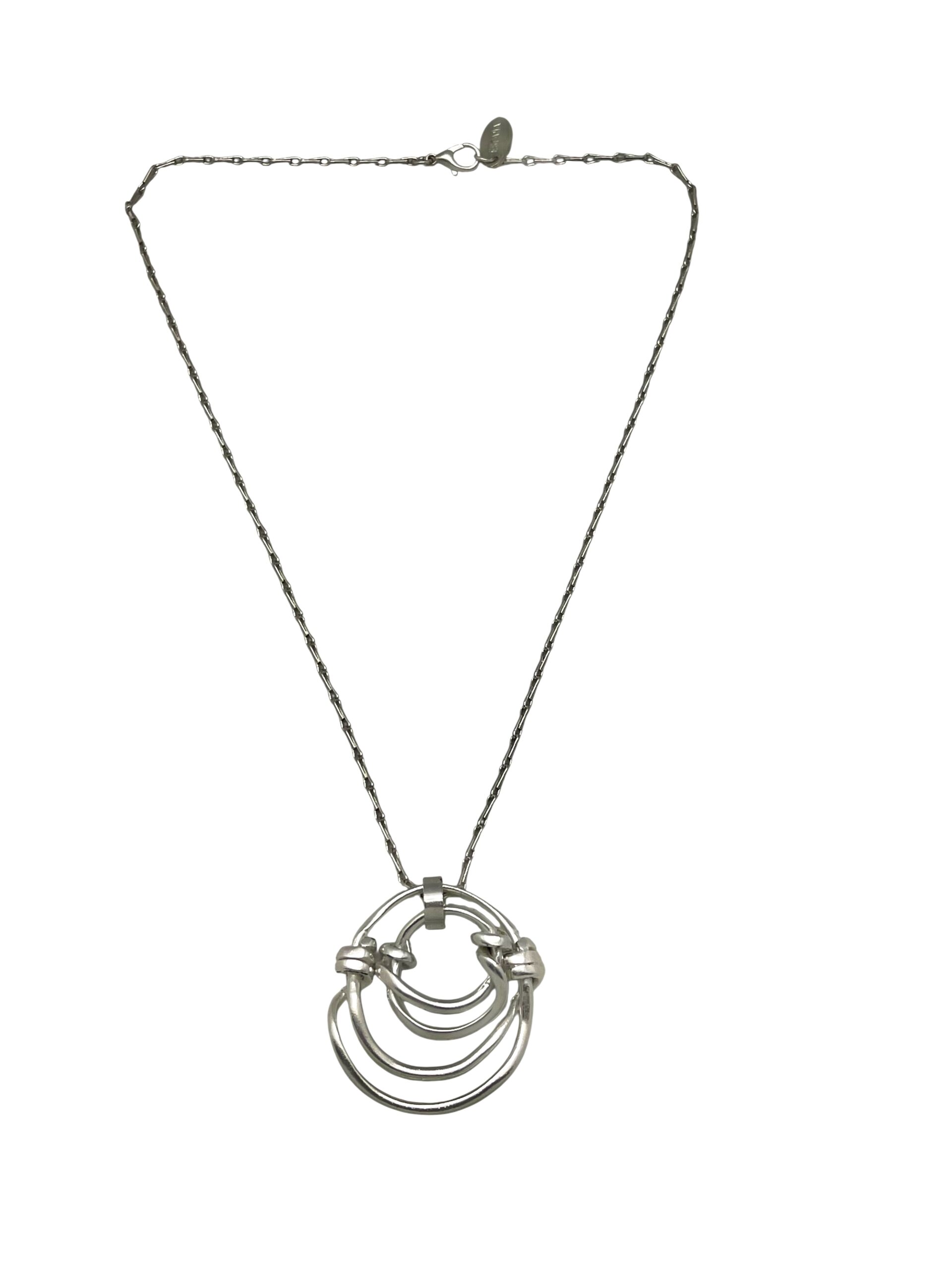 Collar Anudado doble en plata 10µ y cadena