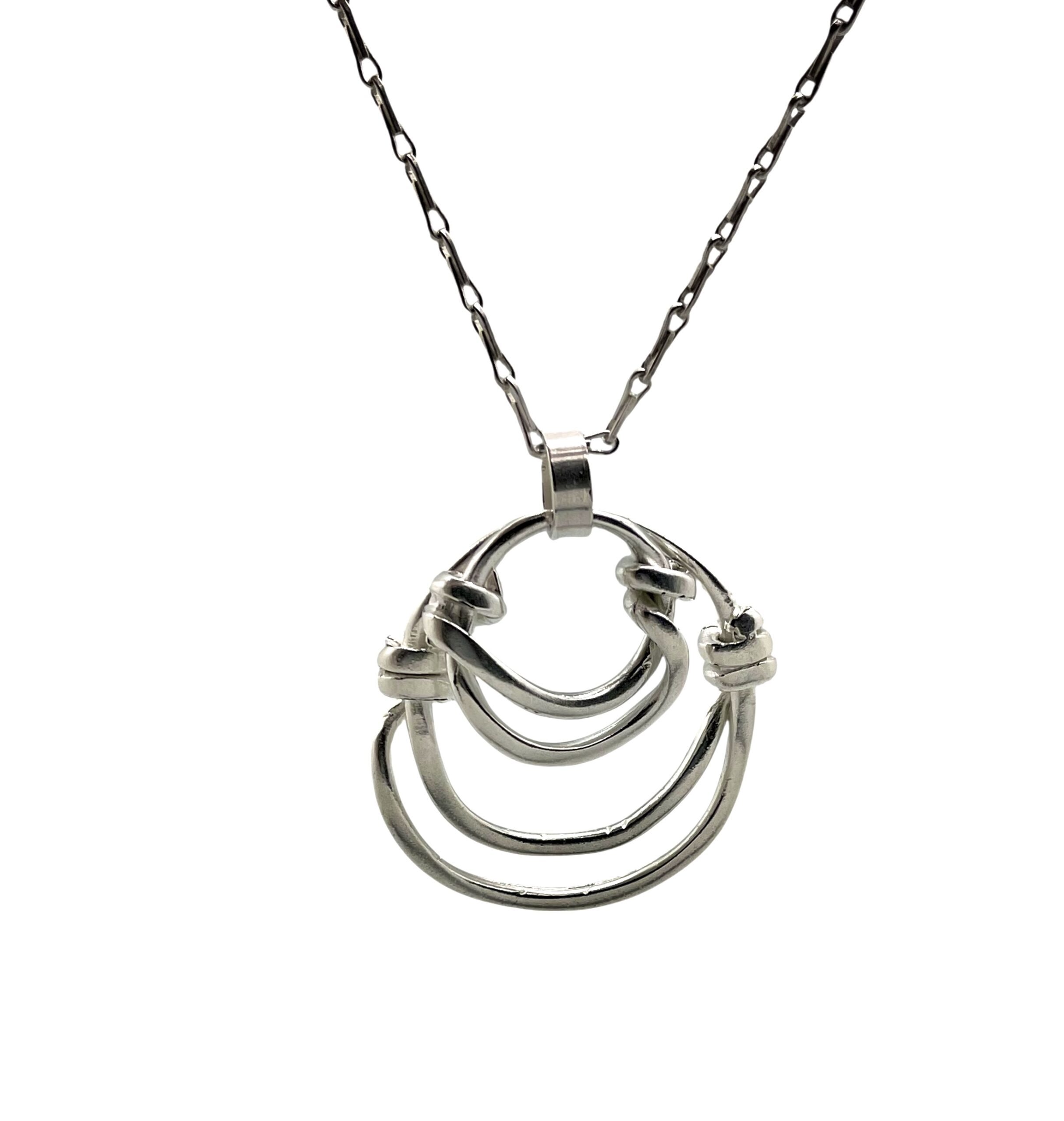 Collar Anudado doble en plata 10µ y cadena - Imagen 3