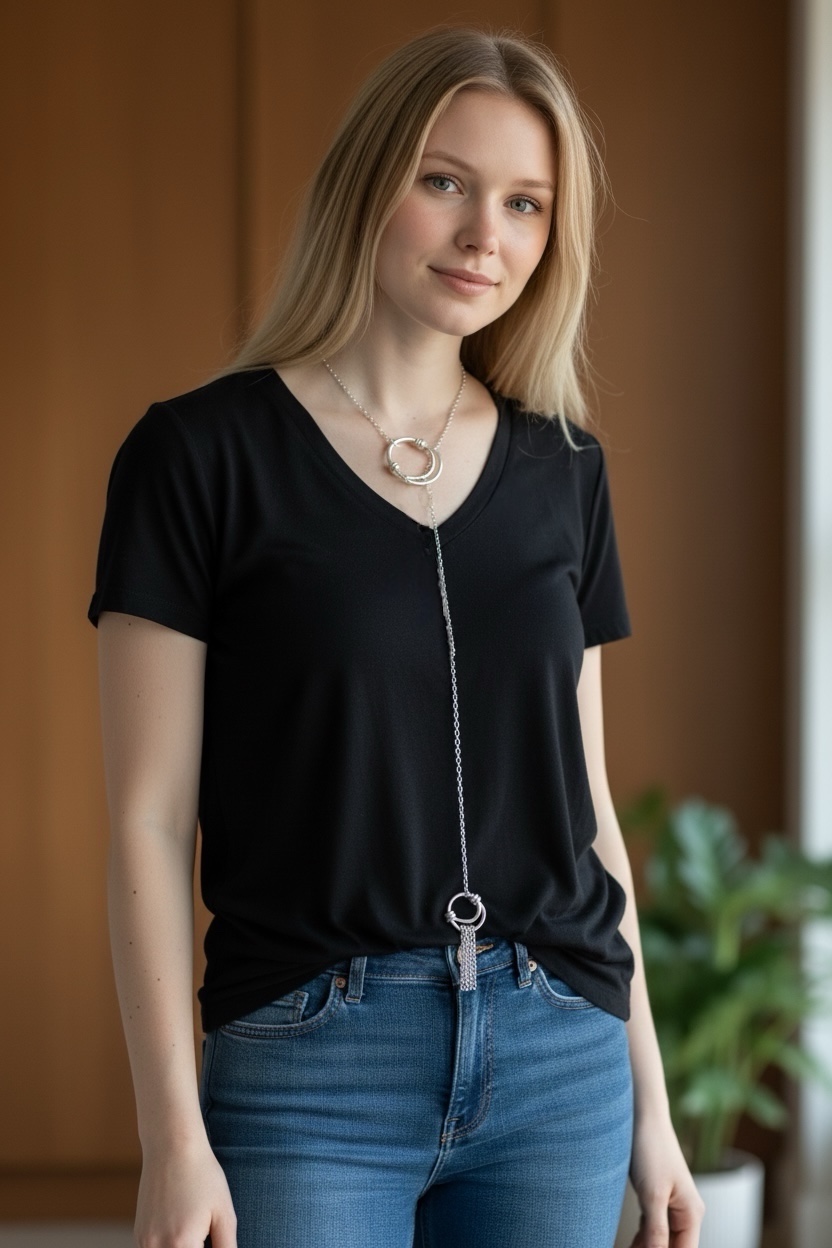 Collar Me Engancho en cadena y plata 10µ - Imagen 3
