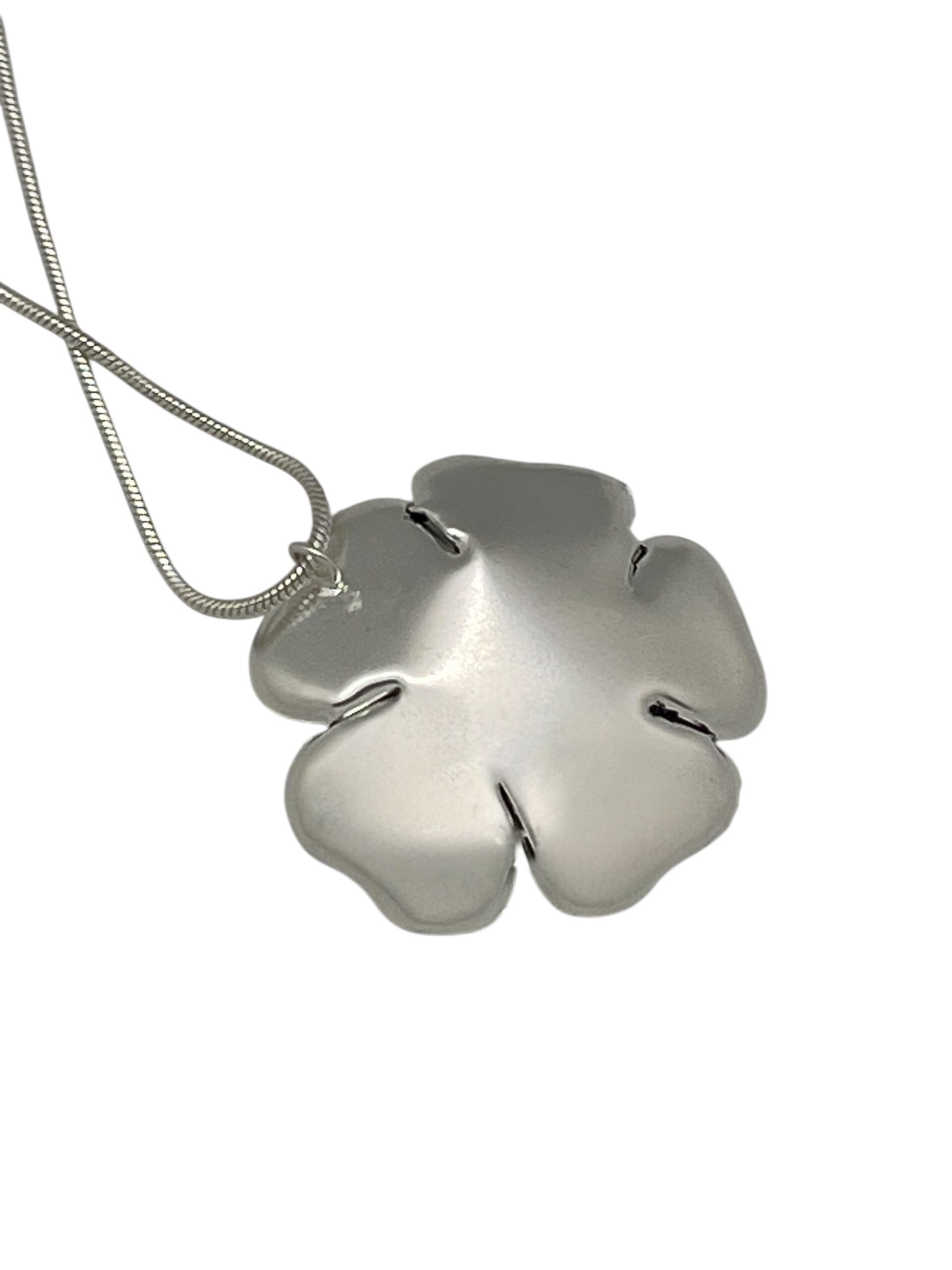 Collar colgante Camelia 3D en plata 10µ latón - Imagen 5