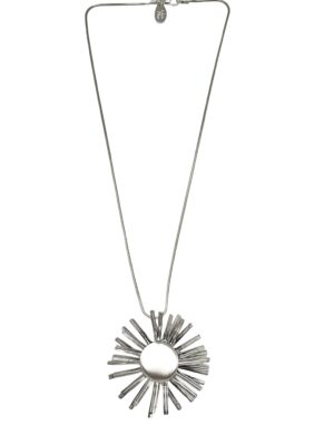 Collar colgante Girasól plata 10µ latón