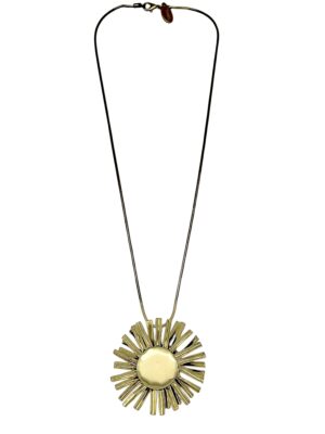 Collar colgante Girasól dorado latón