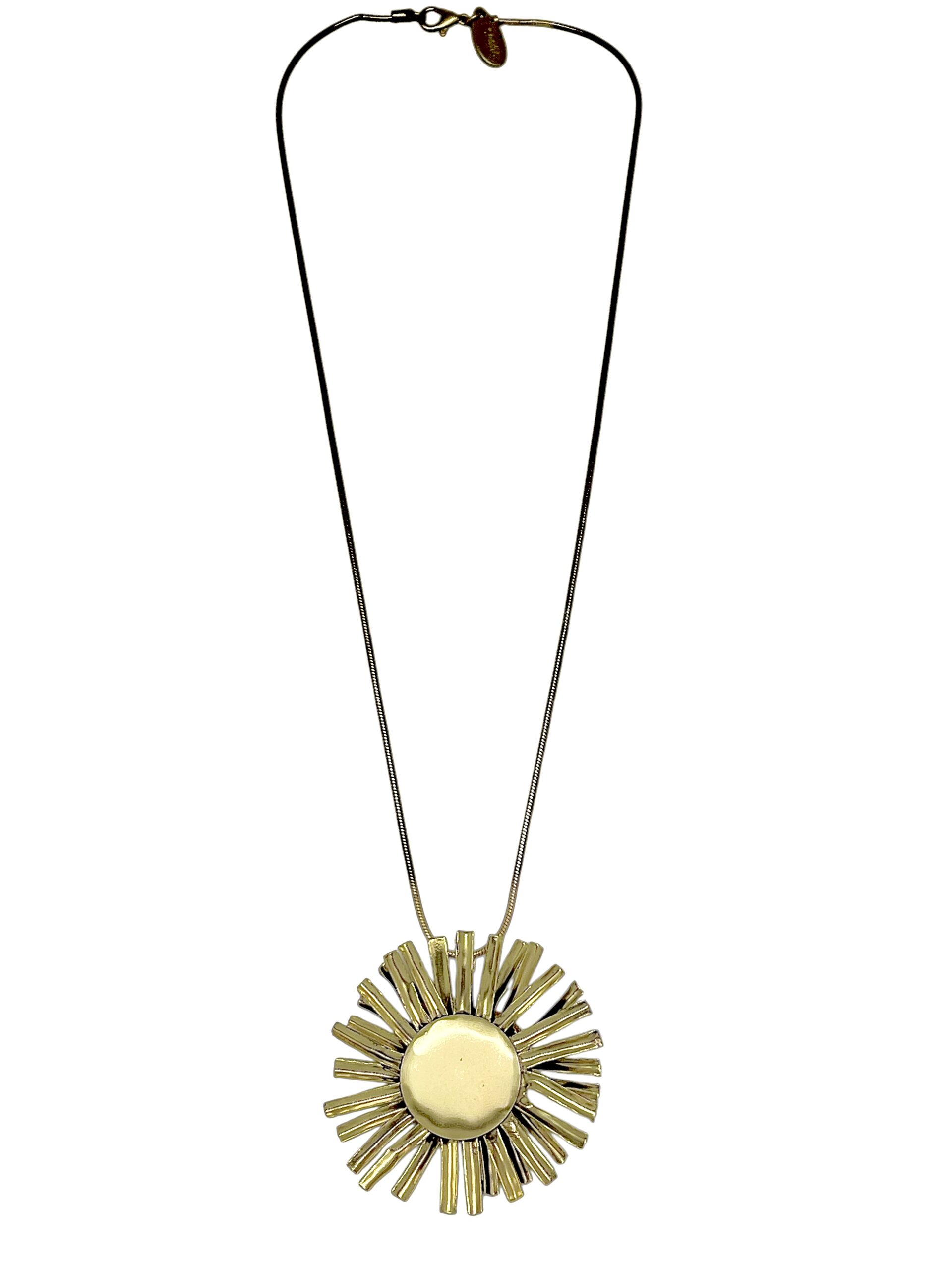 Collar colgante Girasól dorado latón