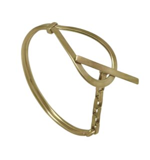 Pulsera Cierre T latón y cadena dorado