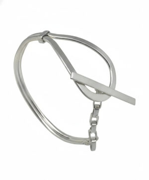 Pulsera Cierre T latón y cadena plata 10µ