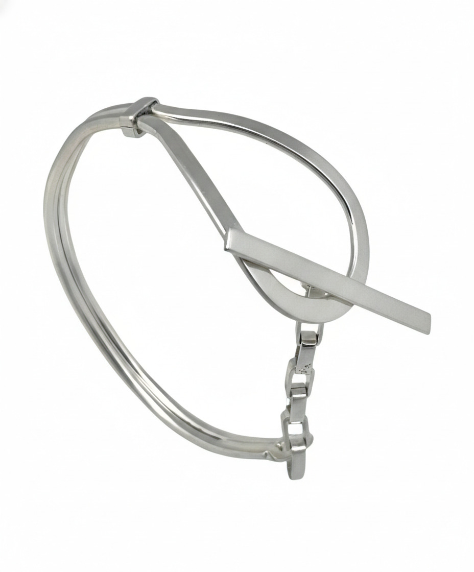 Pulsera Cierre T latón y cadena plata 10µ
