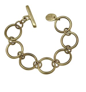 Pulsera Hole2Hole en zamak chapado dorado latón