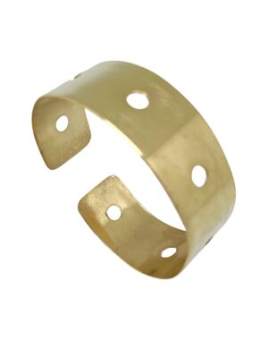 Brazalete pulsera ancha latón Camino dorado chapado Gloria Mago design