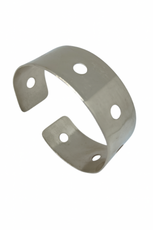 Brazalete pulsera ancha latón Camino plata chapado 10µ