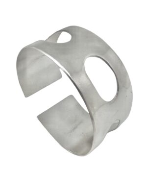 Brazalete pulsera ancha latón Elipse plata chapado 10µ