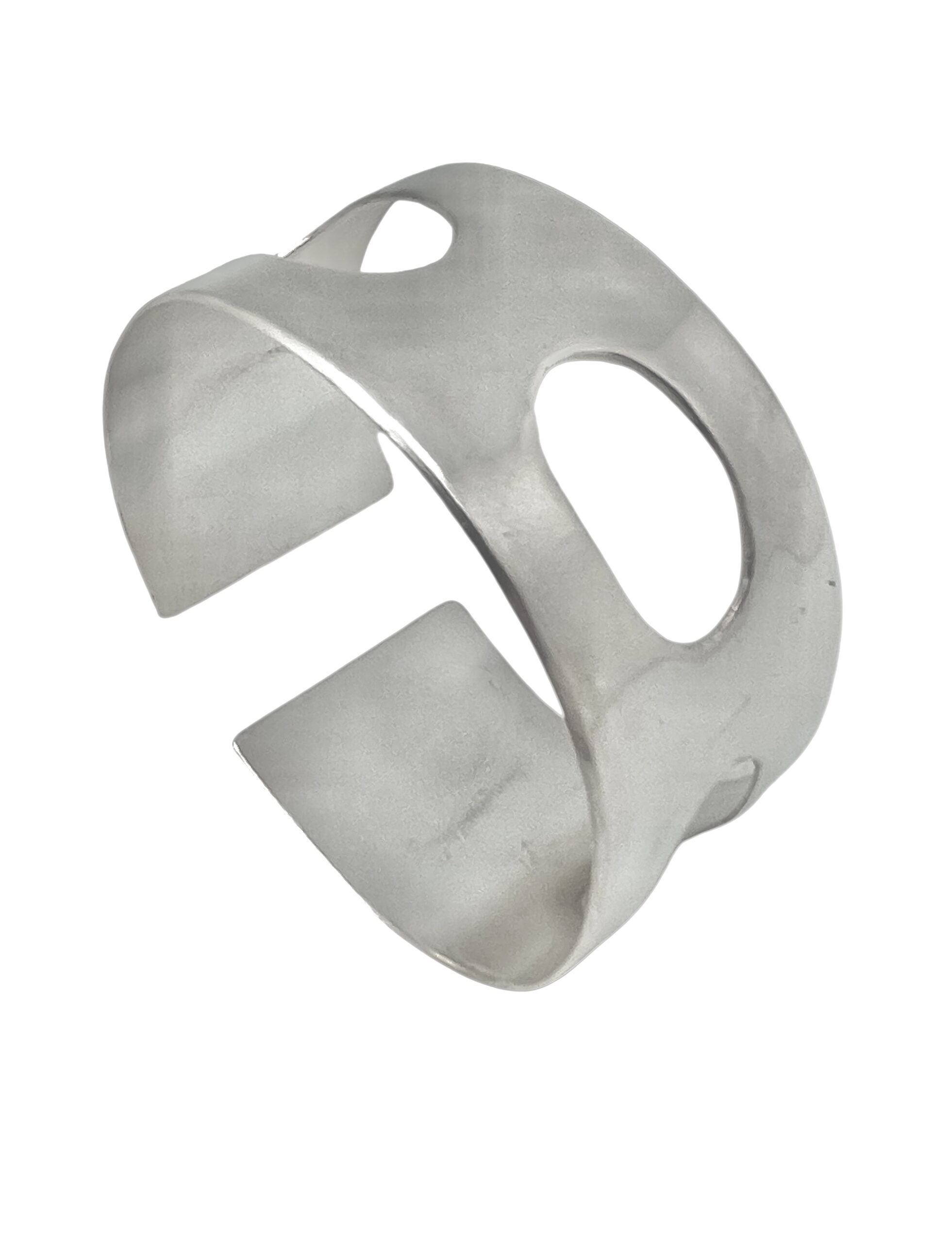 Brazalete pulsera ancha latón Elipse plata chapado 10µ