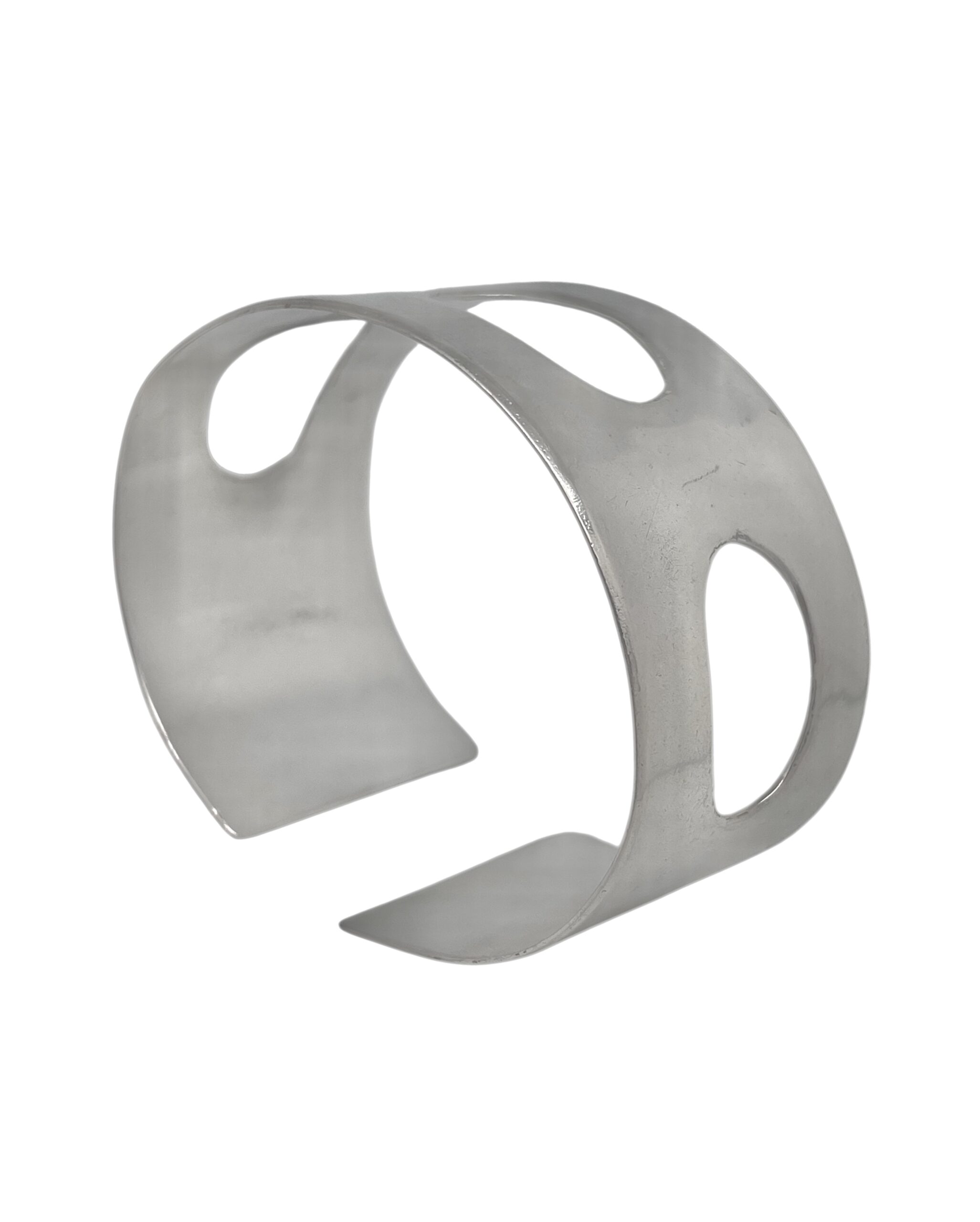Brazalete pulsera ancha latón Elipse plata chapado 10µ - Imagen 3