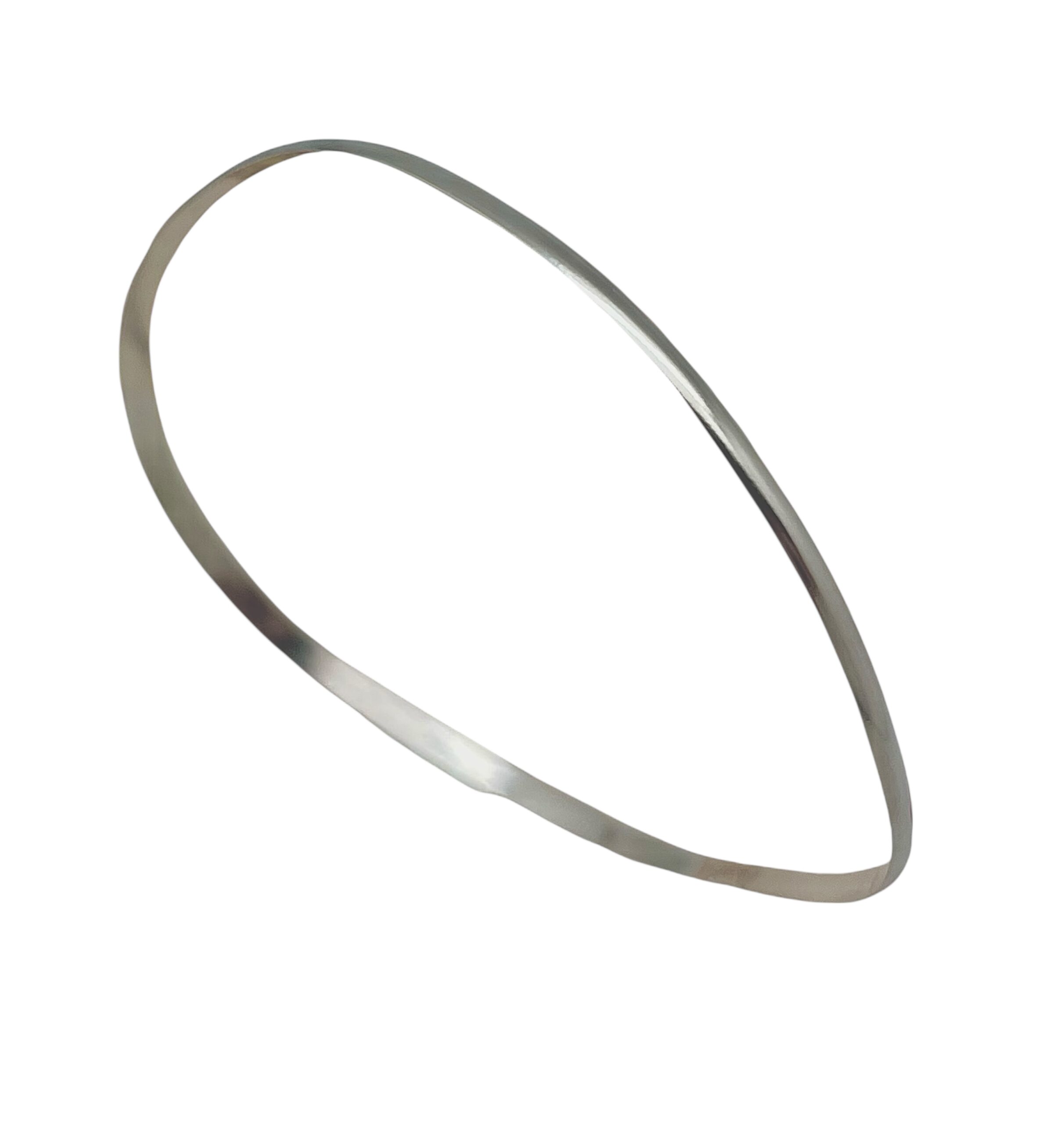 Pack de 2 Pulseras tipo Aro irregulares forma realizada a mano haciendo ondas. Plata de ley 10µ - Imagen 2