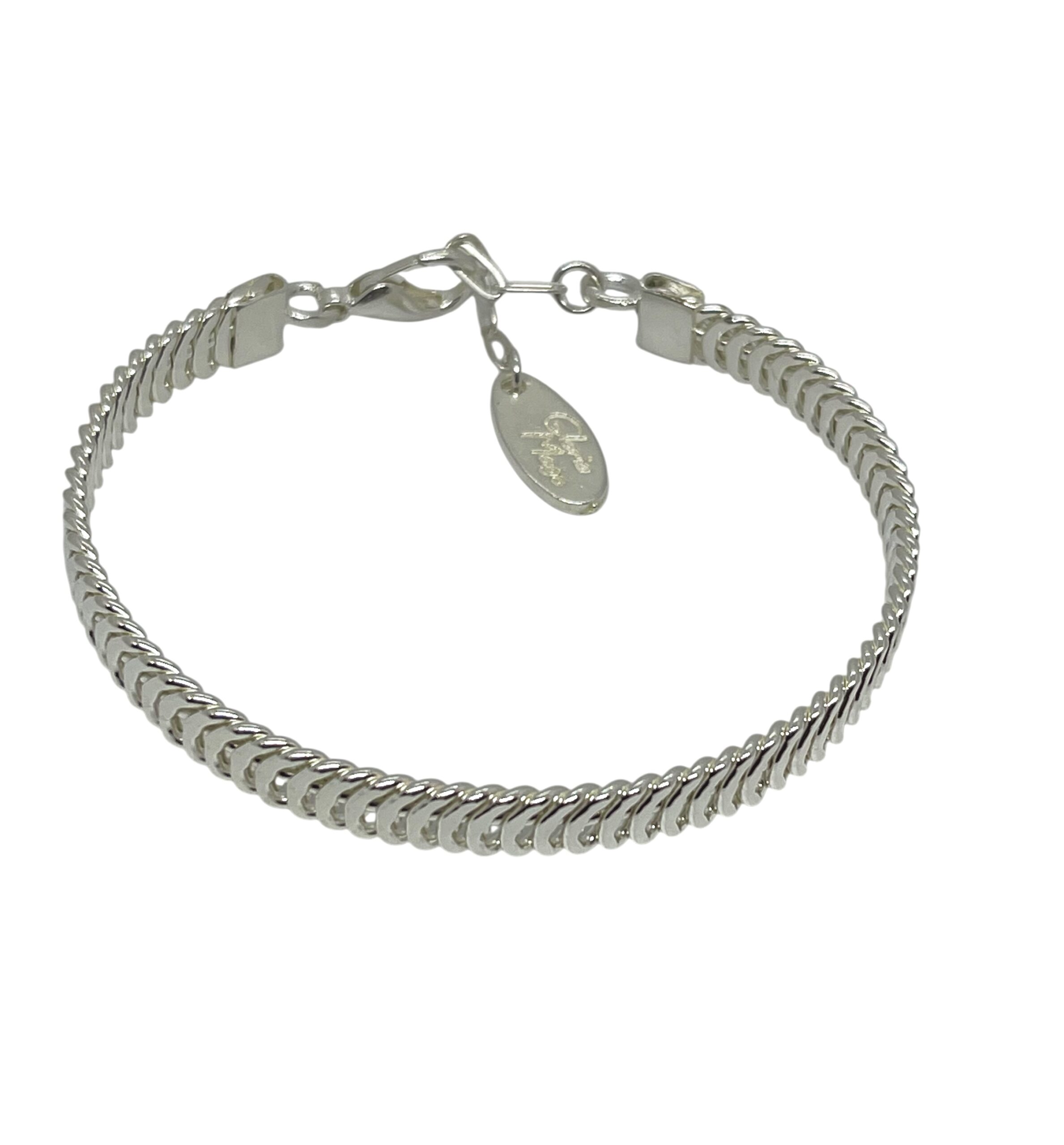 Pulsera Mareas en latón plata 10µ con cierre mosquetón - Imagen 3