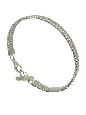 Pulsera Mareas en latón plata 10µ con cierre mosquetón