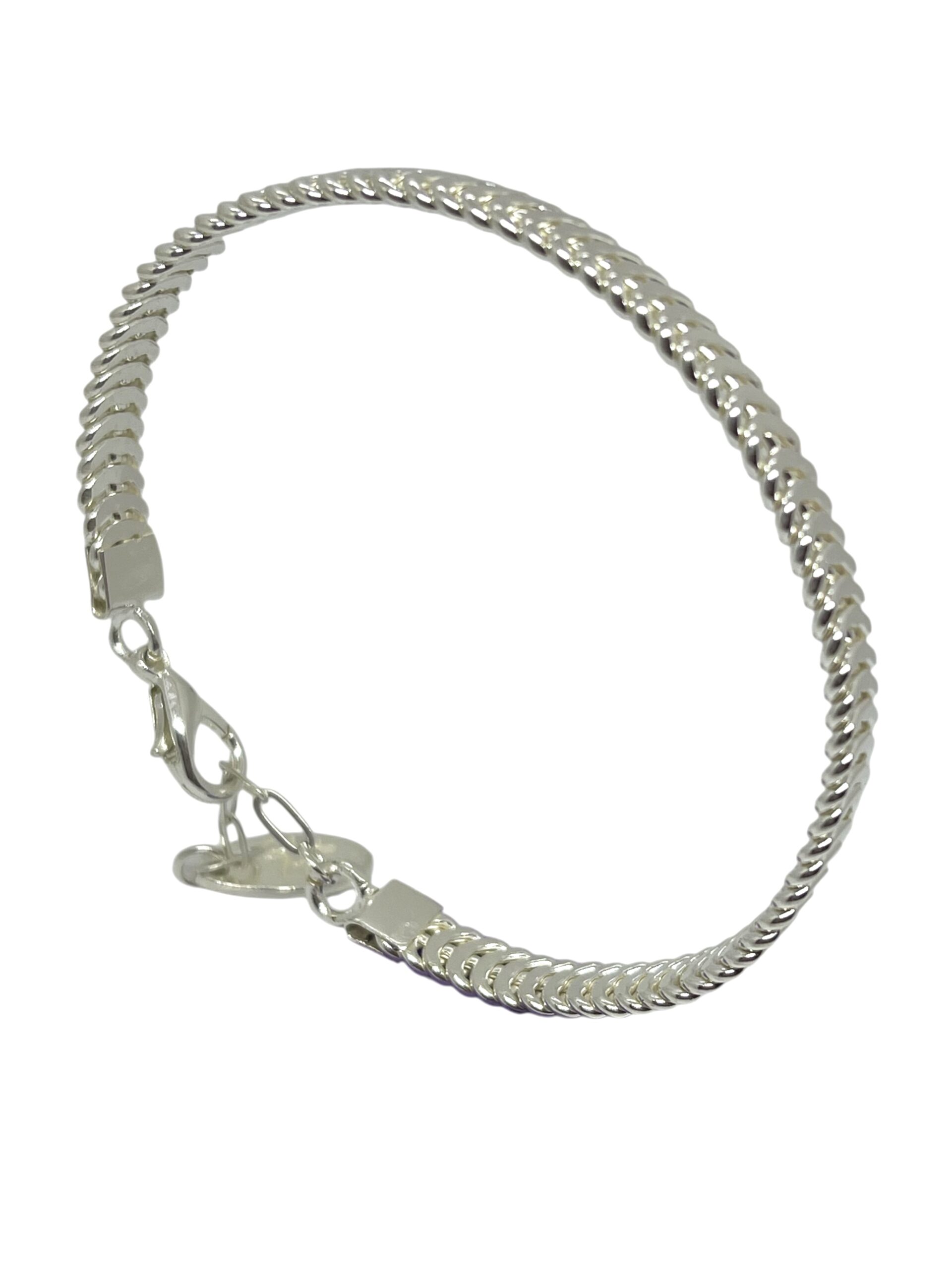 Pulsera Mareas en latón plata 10µ con cierre mosquetón