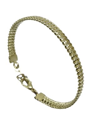 Pulsera Mareas en latón dorado con cierre mosquetón
