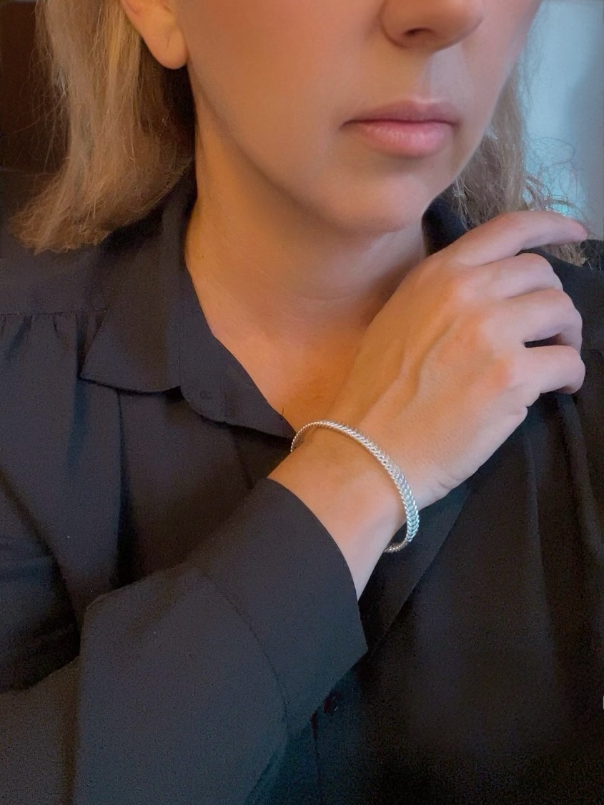 Pulsera Mareas en latón plata 10µ con cierre mosquetón - Imagen 4