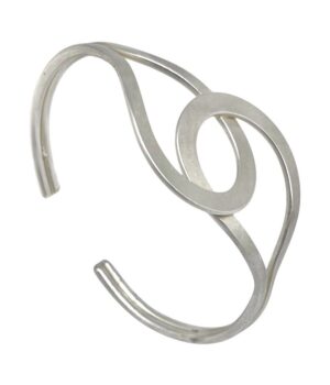 Pulsera brazalete Doble Unión en latón plata 10µ