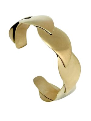 Brazalete Hojas caidas latón dorado ajustable