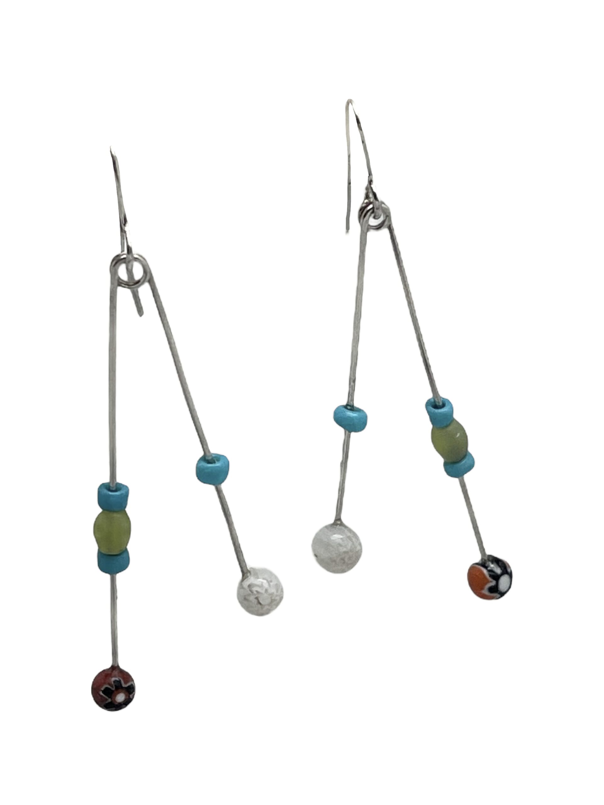 Pendiente Columpio multicolor plata 925 y cristal Plata Única