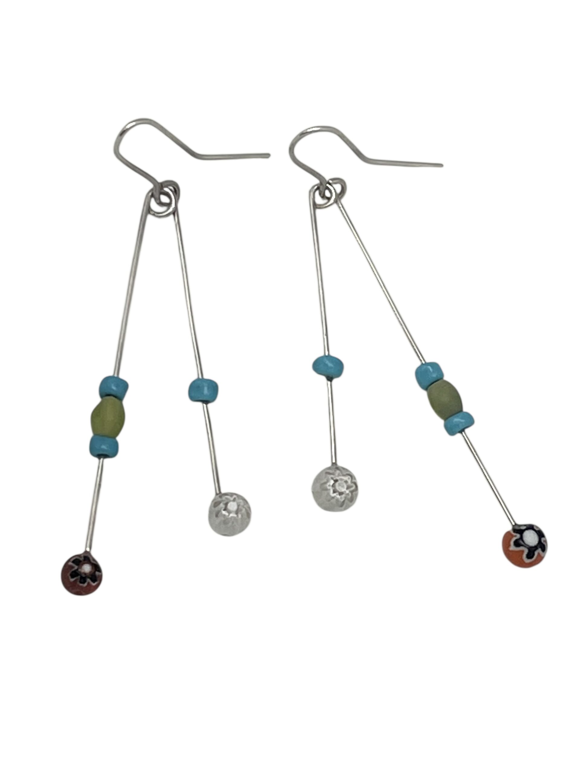 Pendiente Columpio multicolor plata 925 y cristal Plata Única - Imagen 3