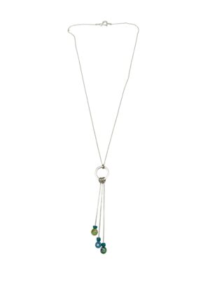 Collar Multicolor plata de ley cascada en 3 Plata Única