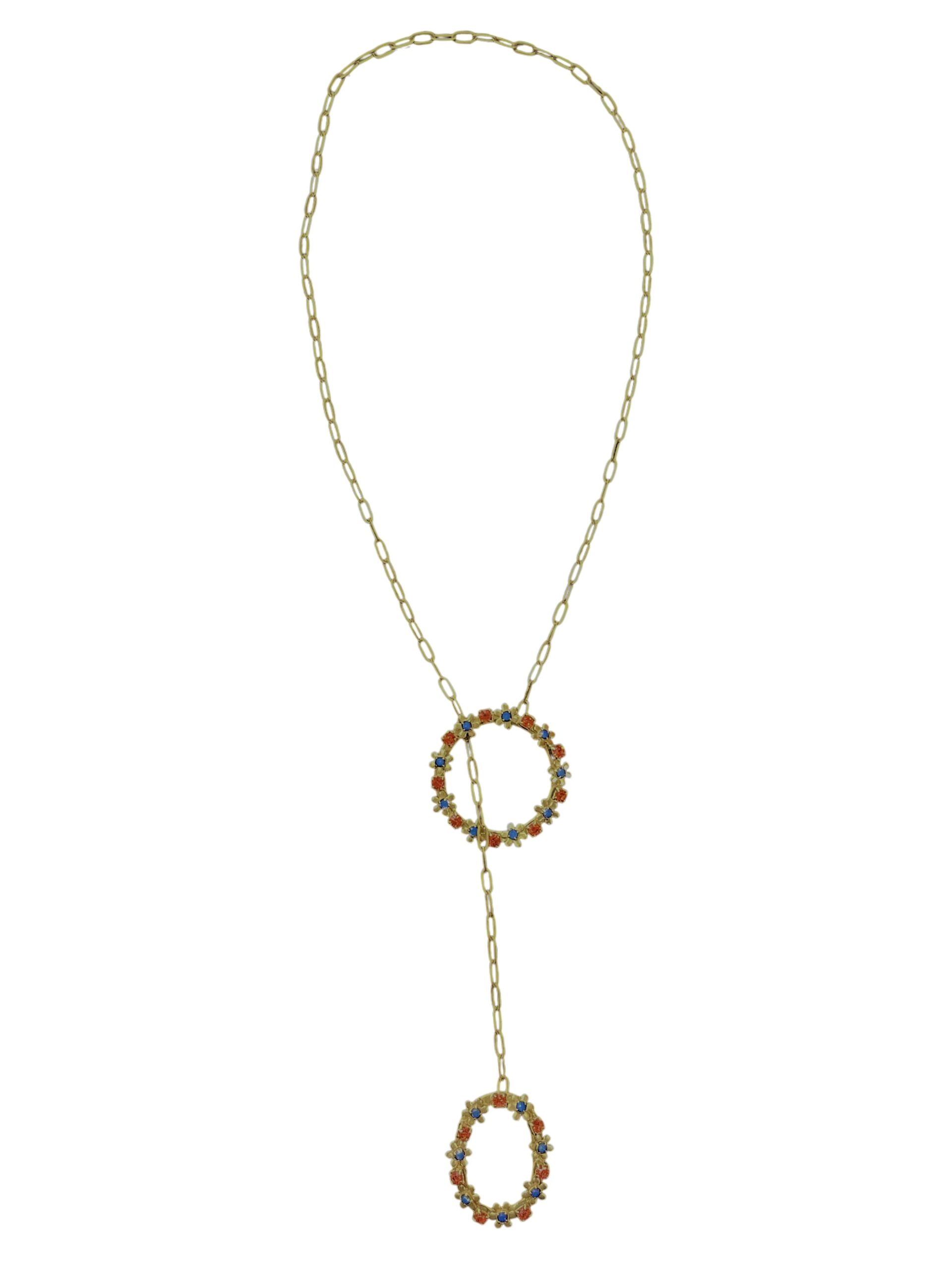 Collar Multiposición Cristal Sw Mix blue opal y paparadcha dorado