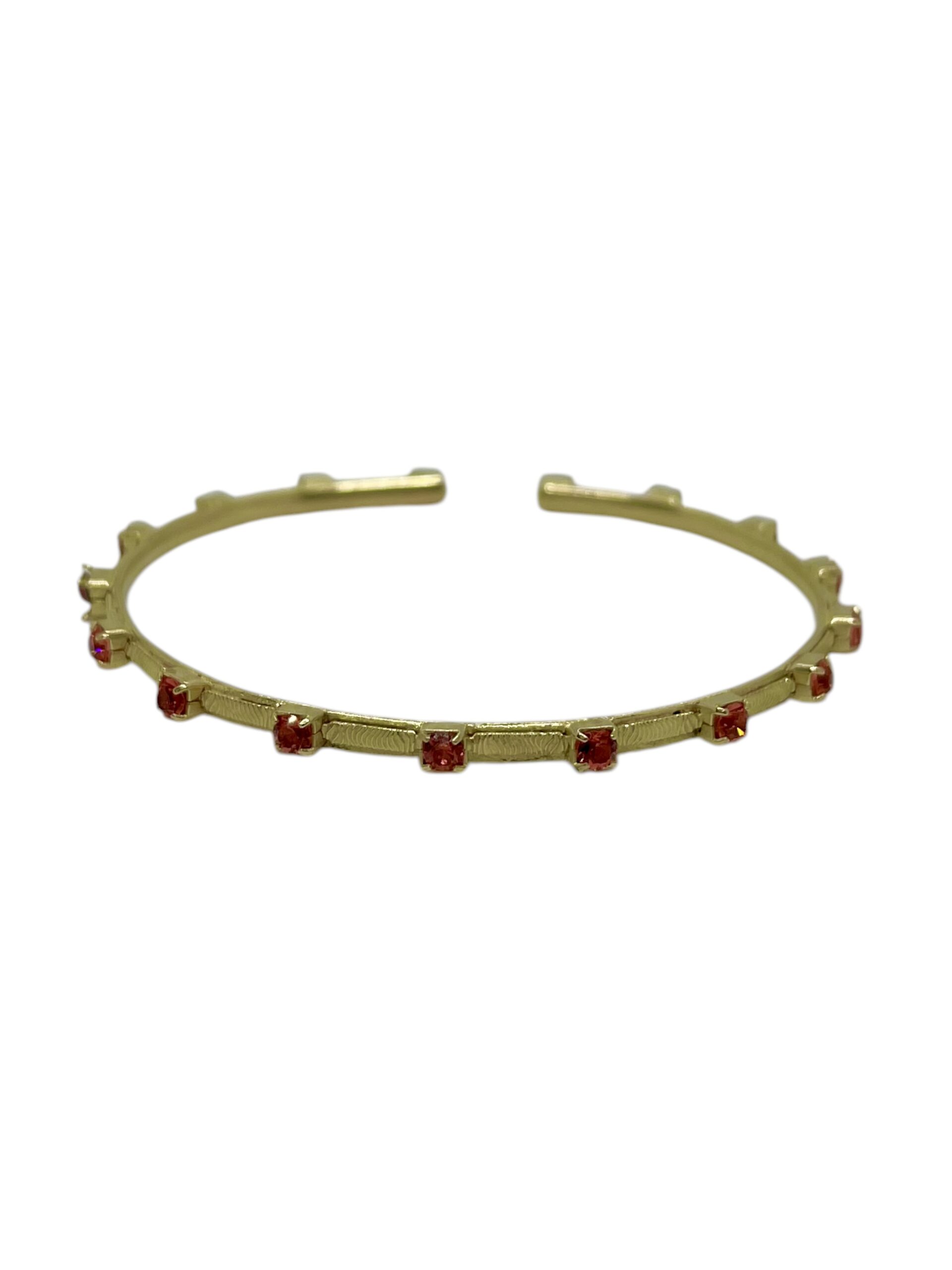 Pulsera Point dorado y cristales de Sw en paparadcha - Imagen 3