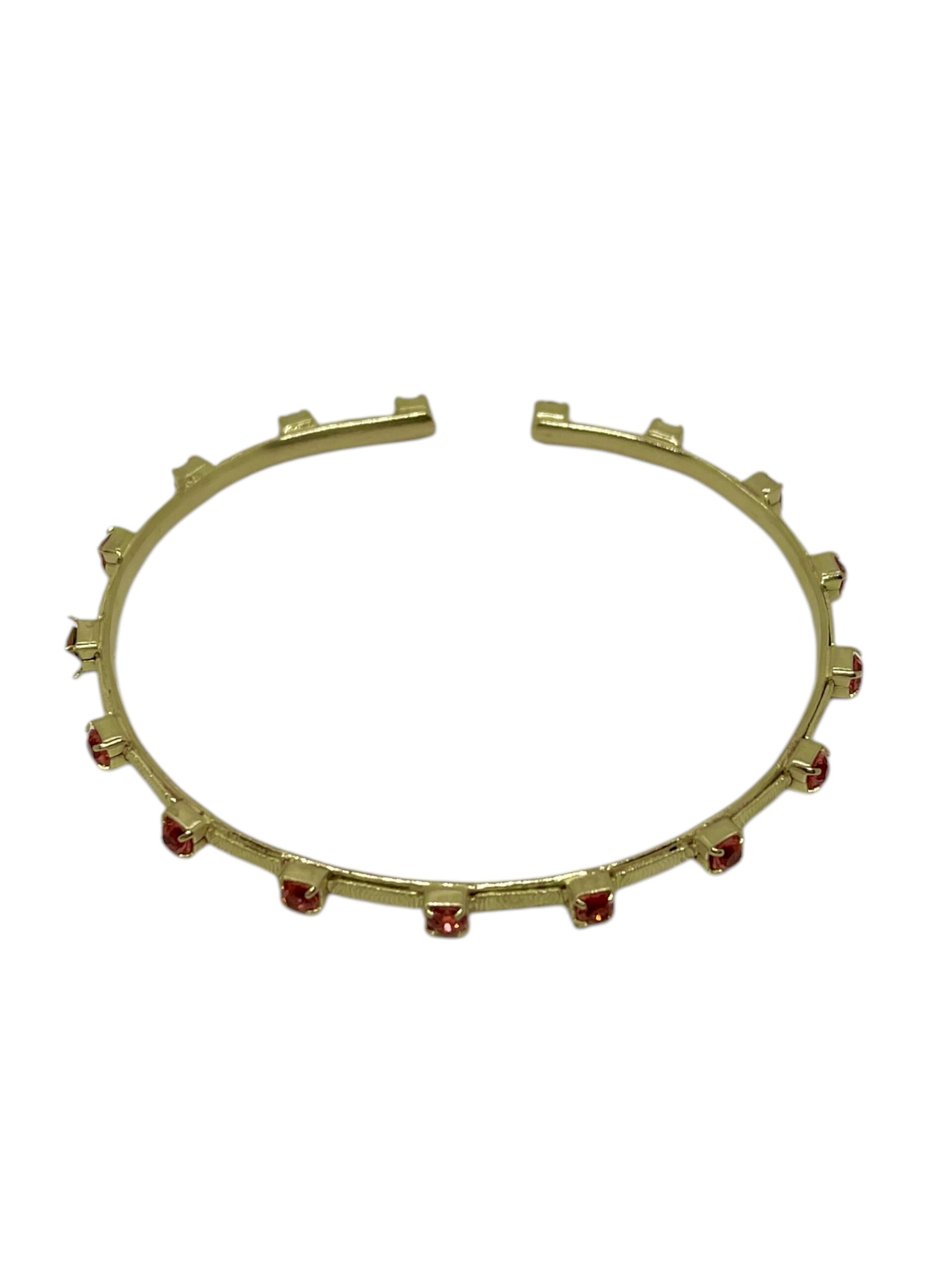 Pulsera Point dorado y cristales de Sw en paparadcha - Imagen 4